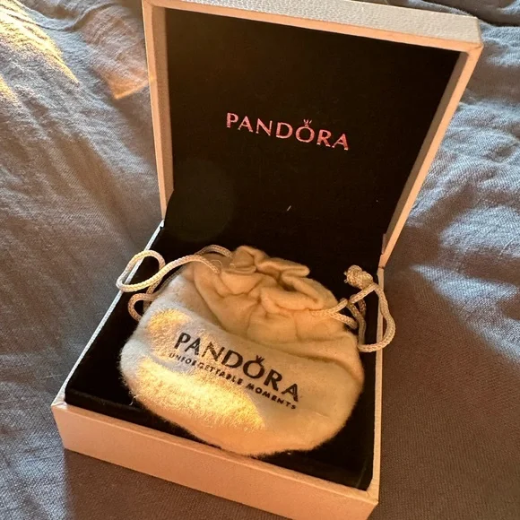 Pandora Bracelet with Blue, Purple, & Green Speckled Beauty Murano Glass Bead - Picture 2 of 3